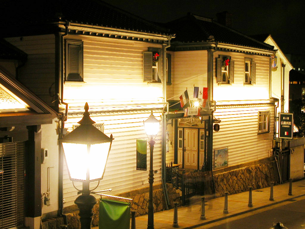 Lighting of the France hall (European-style building row-house)