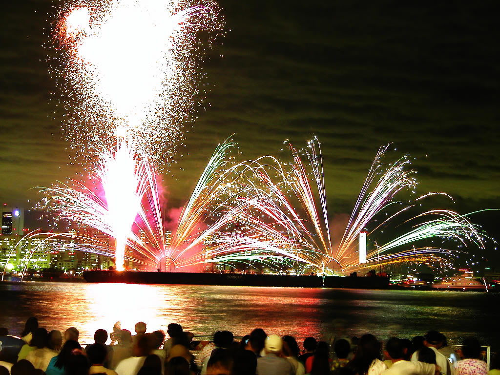 Kobe marine fireworks display opening