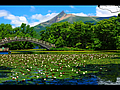 エゾヒツジグサ・湖月橋と駒ケ岳