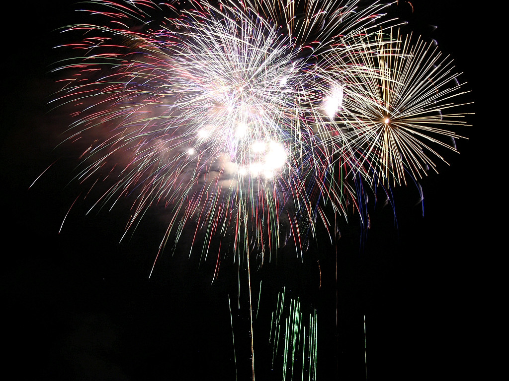 The wind of a fireworks display