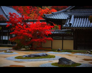 永源寺の庭園と禅堂1280×1024